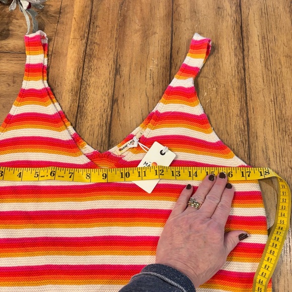 MARINE LAYER Finley Striped Tank Top, Large, Sunset Stripe, Summer Beach Comfy - Picture 8 of 8